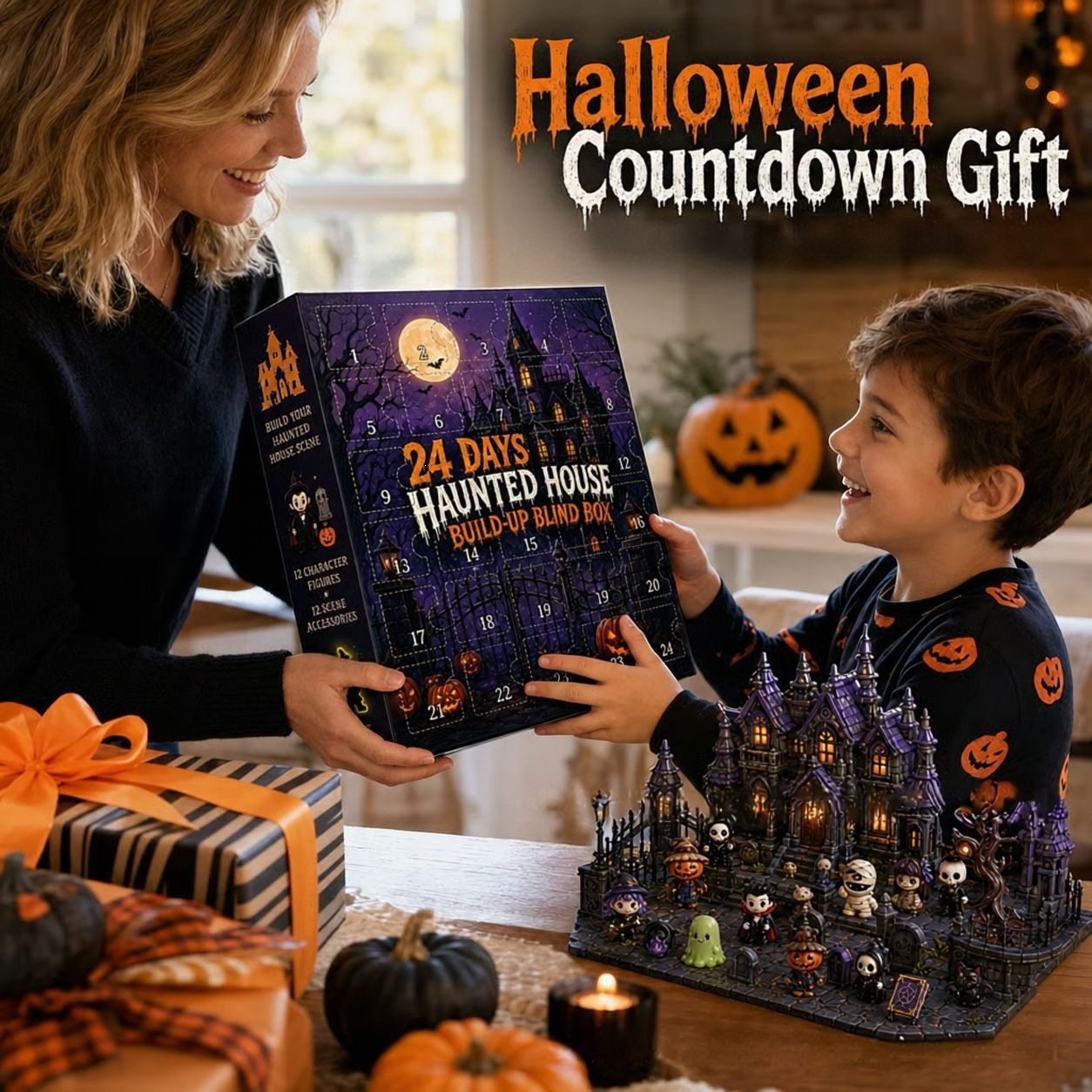 Advent Calendar Gift - Halloween-Adventskalender 24 Tage Horrorfiguren-Set 24 Einzigartige